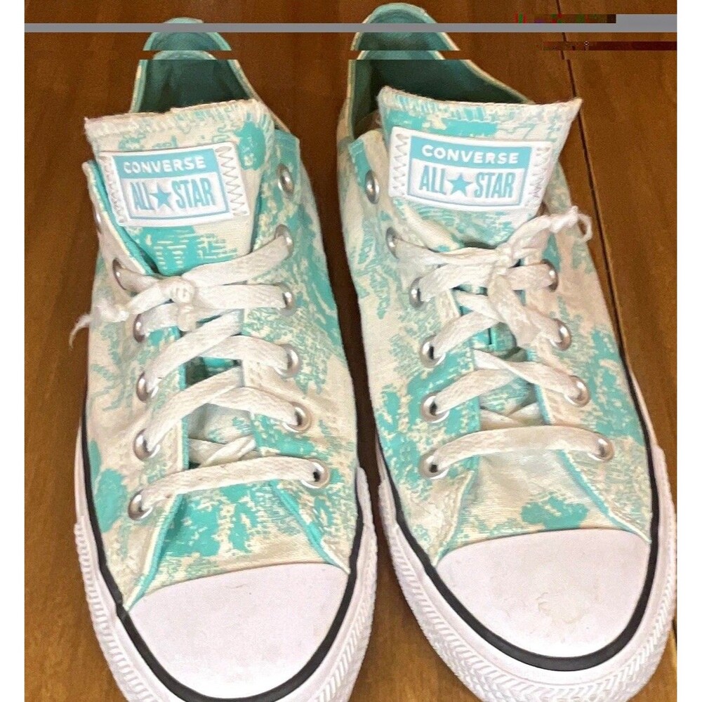 Converse All Star Low Top Lace Up Men's Sneakers Turquoise/White